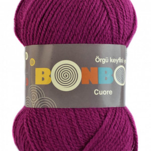 Fir de tricotat sau crosetat - Fire tip mohair din acril BONBON CUORE - MAGENTA - 98634