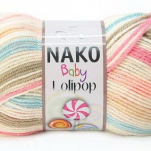 Fir de tricotat sau crosetat - Fire tip mohair din acril degrade Nako Lolipop mix 80440