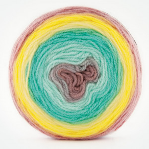 Fir de tricotat sau crosetat - Fire tip mohair din acril Kamgarn Papatya CAKE degrade 208