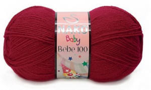 Fir de tricotat sau crosetat - Fire tip mohair din acril Nako Baby rosu 3641