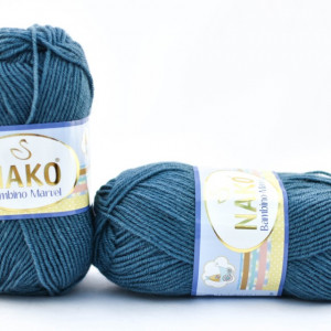 Fir de tricotat sau crosetat - Fire tip mohair din acril Nako Baby MARVEL GRI PETROL 185 - Img 2