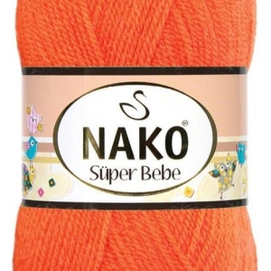 Fir de tricotat sau crosetat - Fire tip mohair din acril Nako SUPER BEBE PORTOCALIU 10374