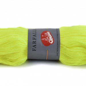 Fir de tricotat sau crosetat - Fire tip mohair din acril (PNA) Canguro Farfalle GALBEN FOSFORECENT 380
