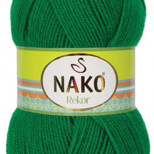 Fir de tricotat sau crosetat - Fire tip mohair din acril premium Nako REKOR VERDE 3710