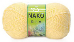 Fir de tricotat sau crosetat - Fire tip mohair din acril premium Nako REKOR GALBEN 215