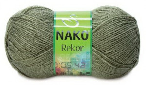 Fir de tricotat sau crosetat - Fire tip mohair din acril premium Nako REKOR KAKI 268