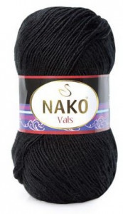 Fir de tricotat sau crosetat - Fire tip mohair din acril premium Nako VALS NEGRU 217
