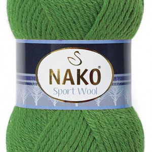 Fir de tricotat sau crosetat - Fire tip mohair din acril si lana Nako Sport Wool Verde 6574