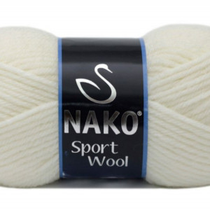 Fir de tricotat sau crosetat - Fire tip mohair din acril si lana Nako Sport Wool CREAM 300