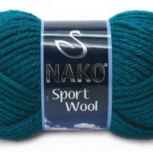 Fir de tricotat sau crosetat - Fire tip mohair din acril si lana Nako Sport Wool ALBASTRU 2273