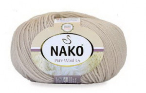 Fir de tricotat sau crosetat - Fire tip mohair din lana 100% Nako PURE WOOL 3,5 BEJ 11784