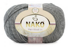 Fir de tricotat sau crosetat - Fire tip mohair din lana 100% Nako PURE WOOL 3,5 GRI 194