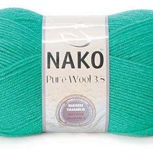 Fir de tricotat sau crosetat - Fire tip mohair din lana 100% Nako PURE WOOL 3,5 VERDE 1130