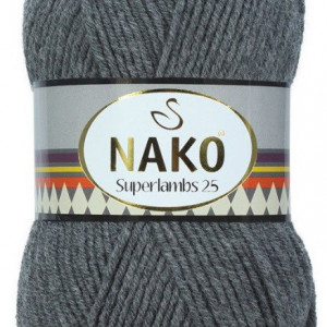 Fir de tricotat sau crosetat - Fire tip mohair din lana 25% si acril 75% Nako Superlambs 25 GRI 790