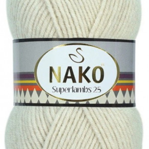 Fir de tricotat sau crosetat - Fire tip mohair din lana 25% si acril 75% Nako Superlambs 25 CREAM 240