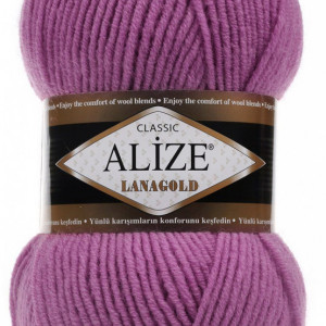 Fir de tricotat sau crosetat - Fire tip mohair din lana 49% si acril 51% Alize Lanagold Mov 440