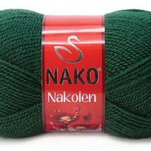 Fir de tricotat sau crosetat - Fire tip mohair din lana 50% si acril 50% Nakolen VERDE 3601