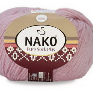 Fir de tricotat sau crosetat - Fire tip mohair din lana si polyamida Nako PURE SOCK PLUS ROZ 10639