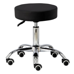 Scaun Cosmetica, Ergonomic, Reglabil, cu 5 roti, Green Studio Pro, Negru - Img 1