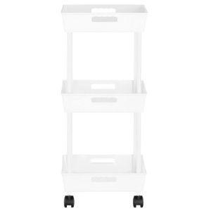 Ucenic Salon Cosmetica, 3 polite, 4 roti, alb, 31 x 36 x H 73cm, Green Studio Pro