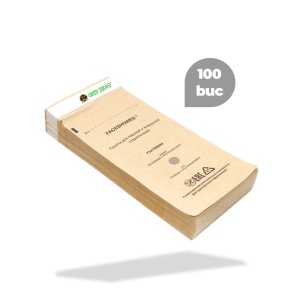 Set 100 pungi sterilizare 7.5 x 15 cm, autosigilante din hartie pentru pupinel sau autoclav, Green Studio Pro