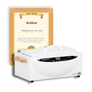 Sterilizator 250°C Calibrat, Certificat CE si Verificare Tehnica, Pupinel Aer Cald, cu Indicator Temperatura si Temporizator, 300W, Green Studio Pro KH-360B