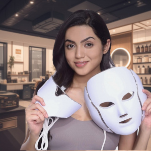 Masca Cosmetica Terapie LED pentru fata, anti-acnee, anti-riduri, Green Studio GS48 PRO