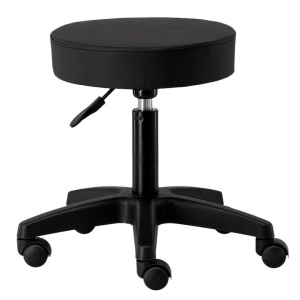 Scaun Cosmetica, Ergonomic, Reglabil, cu 5 roti, Green Studio Pro, Negru
