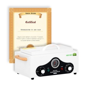 Sterilizator 300°C Calibrat, Certificat CE si Verificare Tehnica, Pupinel Aer Cald, cu Indicator Temperatura si Temporizator, Green Studio Pro KH-360C