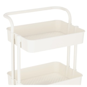 Ucenic Metalic cu 3 polite Salon Cosmetica , 4 roti, alb, 32 x 45 x H 84cm, Green Studio Pro - Img 5