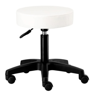 Scaun Cosmetica, Ergonomic, Reglabil, cu 5 roti, Green Studio Pro, Alb - Img 1