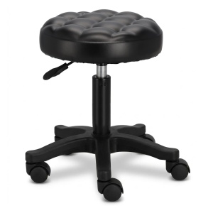 Scaun Cosmetica, Ergonomic, Reglabil, cu 5 roti, Green Studio Pro, Negru