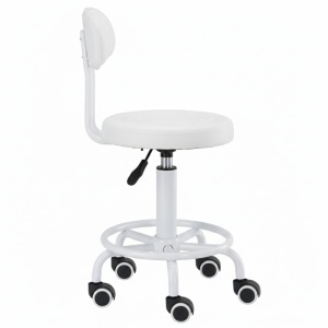 Scaun Profesional Cosmetica cu spatar detasabil, Green Studio Pro, alb - Img 4