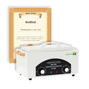Sterilizator 220°C Calibrat, cu Certificat CE si Verificare Tehnica, Pupinel Aer Cald cu Temporizator, Green Studio Pro CH-360T