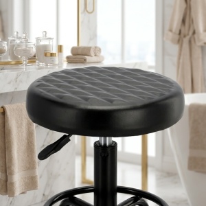 Scaun Cosmetica, Ergonomic, Reglabil, cu 5 roti, Green Studio Pro, Negru - Img 4