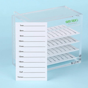 Organizator / cutie depozitare cu 5 palete suport extensii gene
