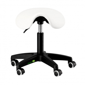 Scaun Cosmetica Tip Șa, Ergonomic, Reglabil, cu 5 Roti, Green Studio Pro, Alb