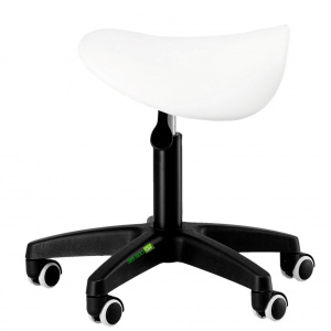 Scaun Cosmetica Tip Șa, Ergonomic, Reglabil, cu 5 Roti, Green Studio Pro, Alb