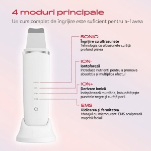 Spatula ultrasunete, curatare ten, 3 in 1, ionizare + EMS , MaxGroom M-169 - Img 2