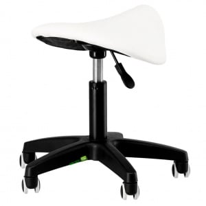 Scaun Cosmetica Tip Șa, Ergonomic, Reglabil, cu 5 Roti, Green Studio Pro, Alb