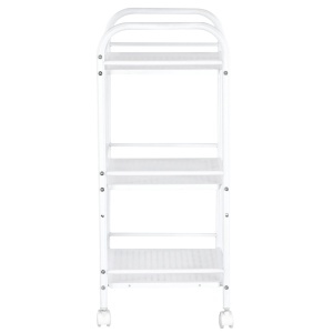 Ucenic Salon Cosmetica Metalic, 3 polite, 4 roti, alb, 33 x 50 x H 75cm, Green Studio Pro - Img 4