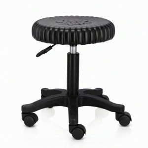 Scaun Cosmetica, Ergonomic, Reglabil, cu 5 roti, Green Studio Pro, Negru