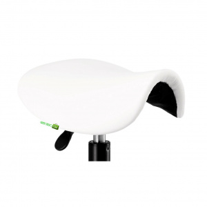 Scaun Cosmetica Tip Șa, Ergonomic, Reglabil, cu 5 Roti, Green Studio Pro, Alb