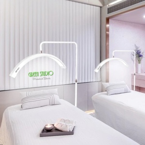 Set Pat Cosmetica + Lampa Led Semiluna + Scaun Cosmetica, Alb - Img 5