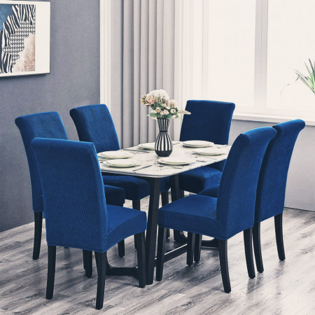 Set 6 huse elastice pentru scaune culoare Albastru - Img 1
