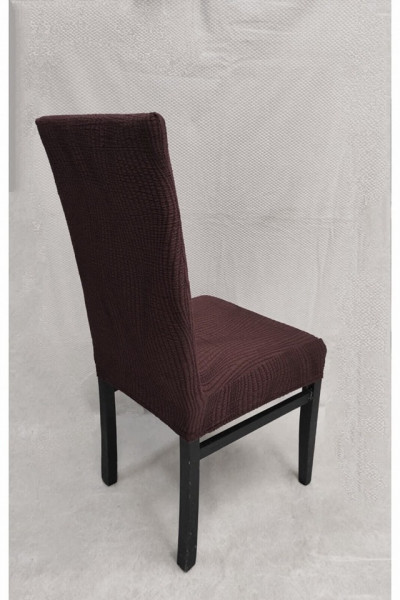 Set 6 huse elastice pentru scaune, model Jacquard Maro in dungi - Img 4
