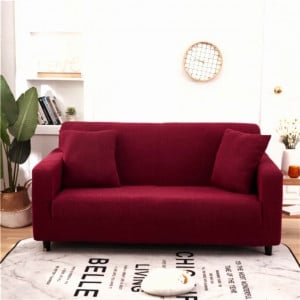 Husa elastica pentru canapea 3 locuri, culoare Bordo - Img 3