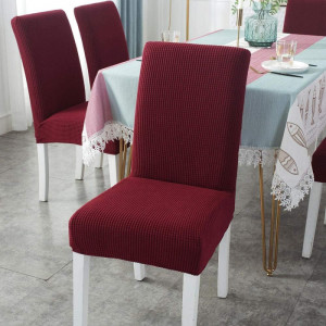 Set 6 huse elastice pentru scaune culoare Bordo
