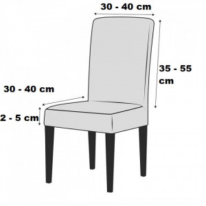 Set 6 huse elastice pentru scaune, model Jacquard, Bordo - Img 3