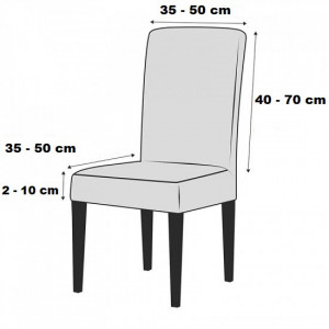 Set 6 huse pentru scaune, elastice si catifelate, culoare Negru - Img 2